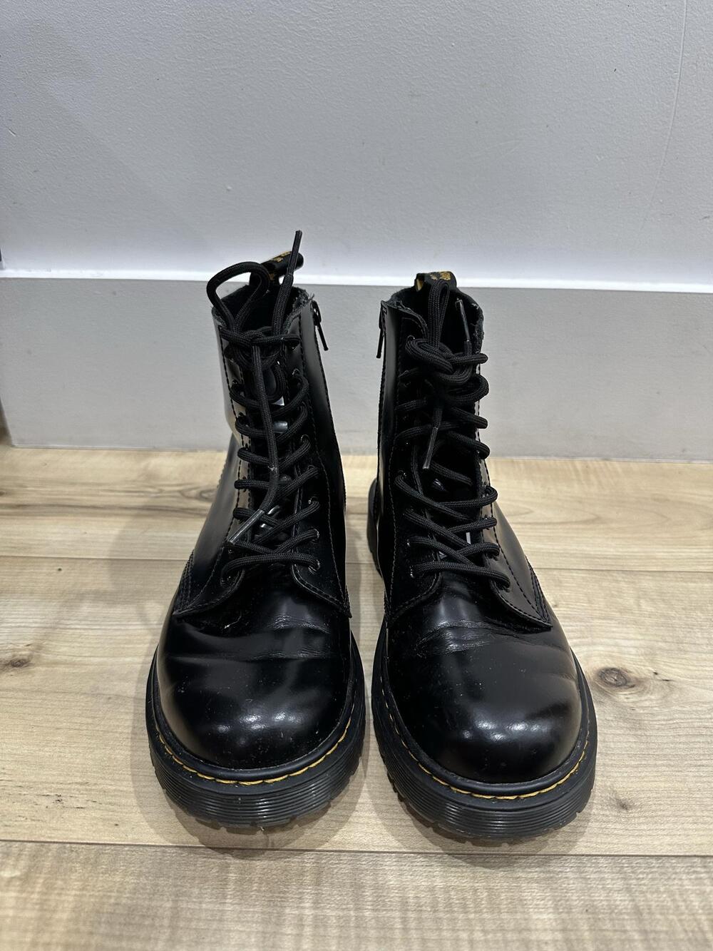Dr Martens 1460 Pascal Bex Boots Womens Size 7 Black Leather Ankle Combat Zip